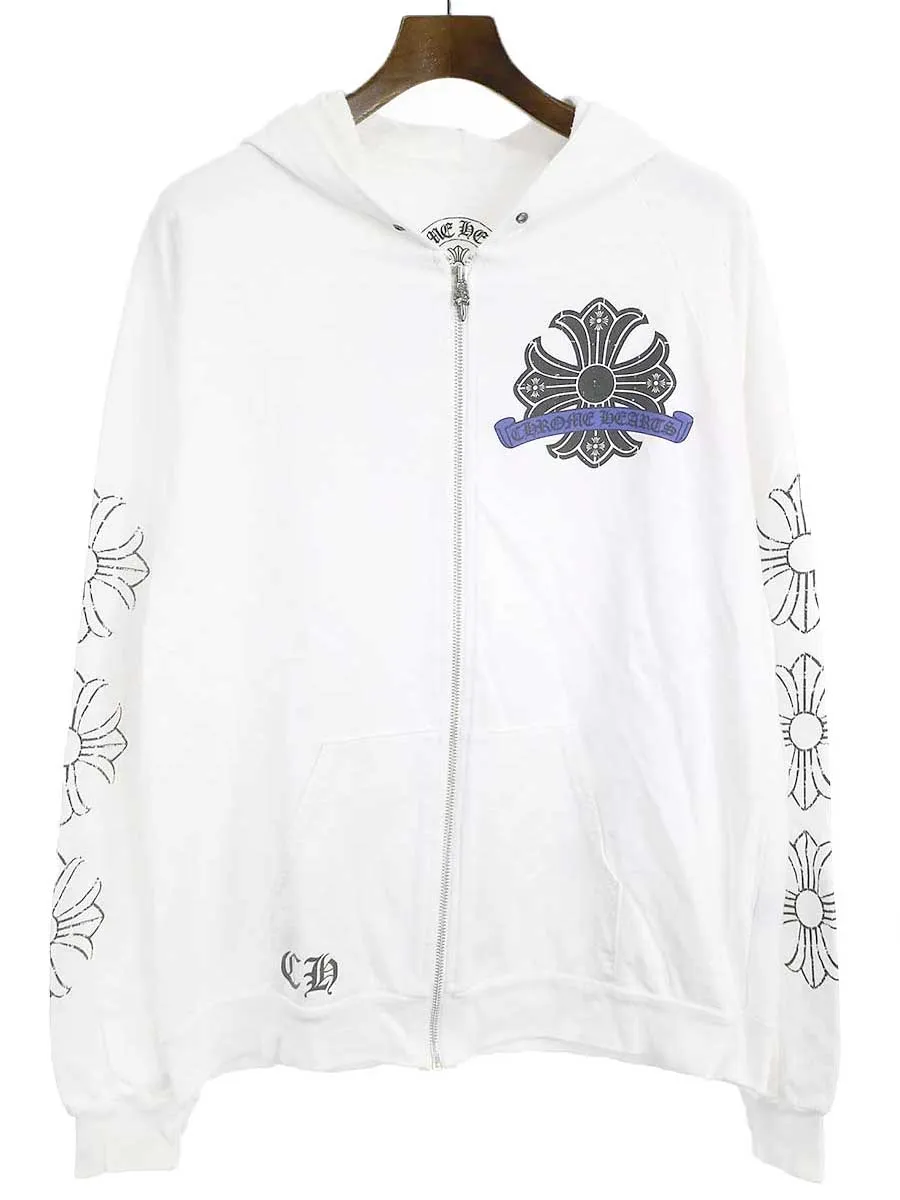 CHROME HEARTS クロムハーツ CHプラスバックホースシュープリントジップアップパーカー