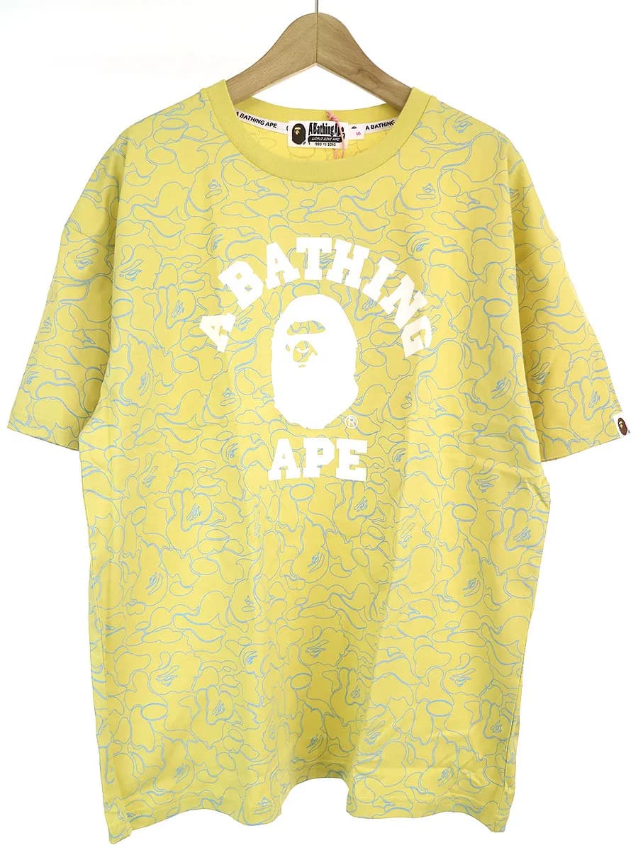 A BATHING APE ア ベイシング エイプ カモフラ柄ロゴデザインTシャツ