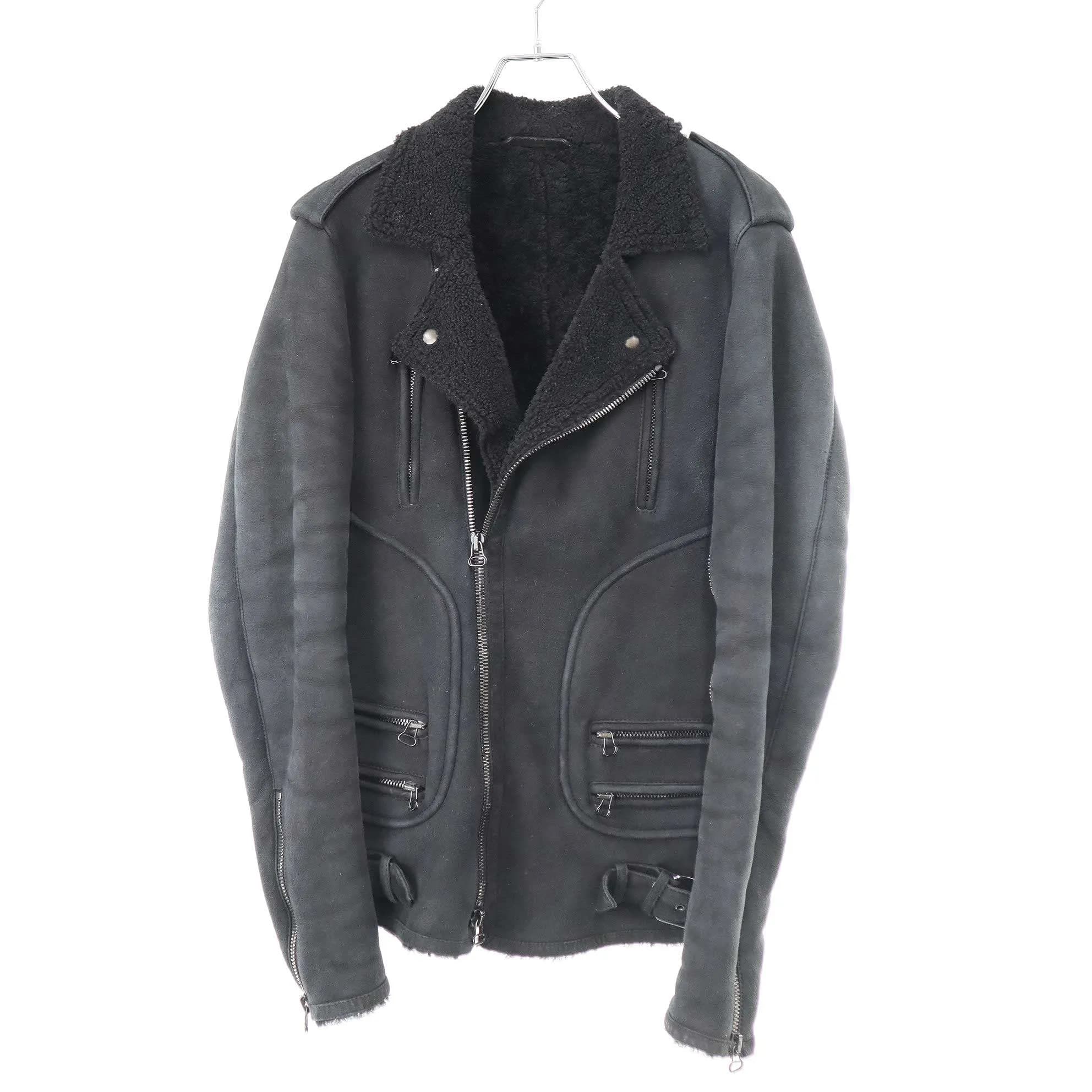 BALMAIN HOMME バルマン オム シープレザームートンパーフェクトライダースジャケット