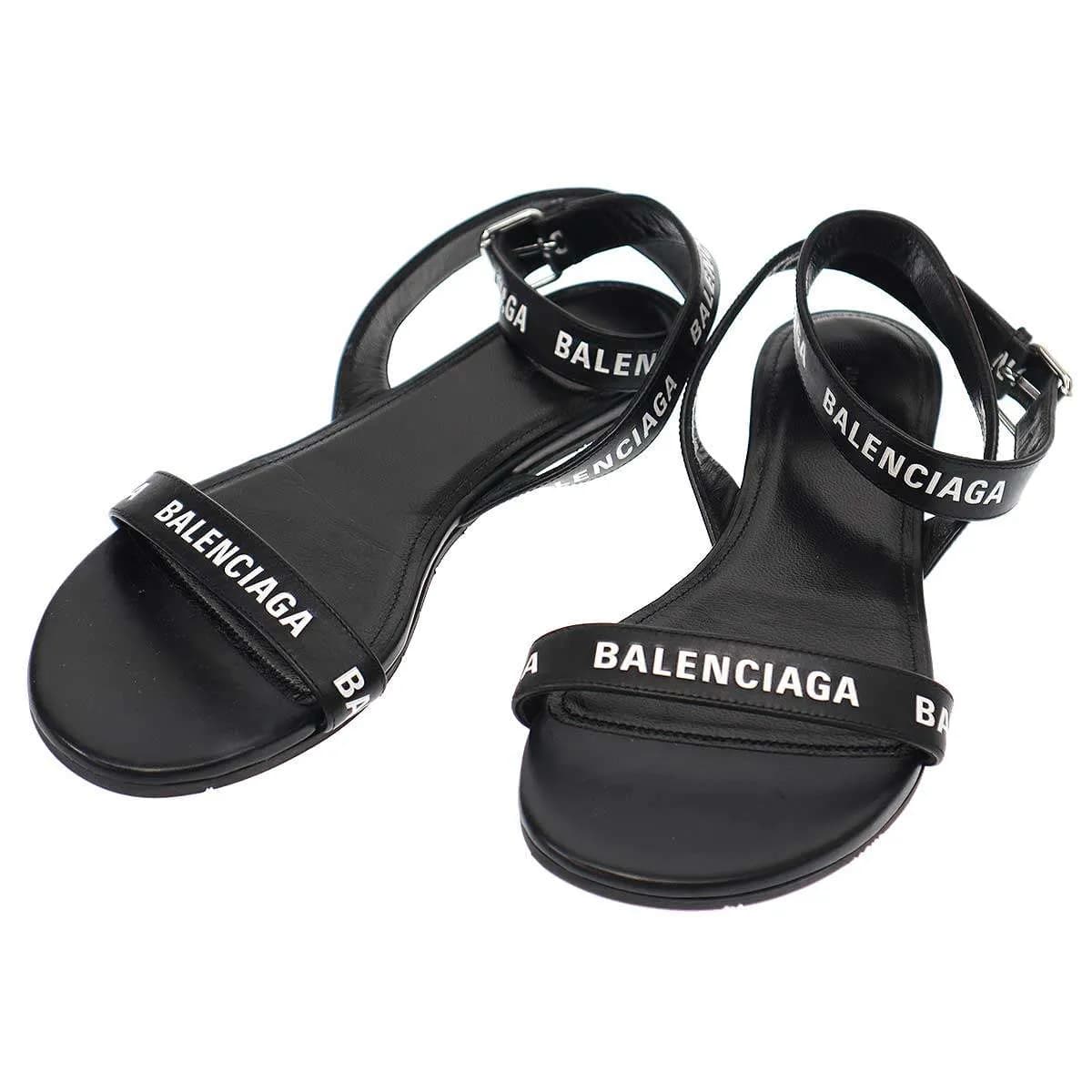 BALENCIAGA バレンシアガ ロゴストラップ フラットサンダル