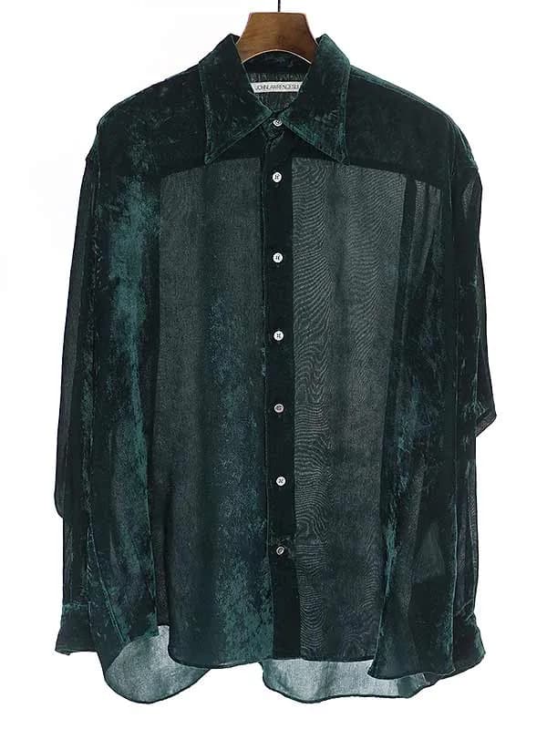 JOHN LAWRENCE SULLIVAN ジョン ローレンス サリバン 20AW REGULAR COLLAR SHIRT レギュラーカラーベルベットシャツ