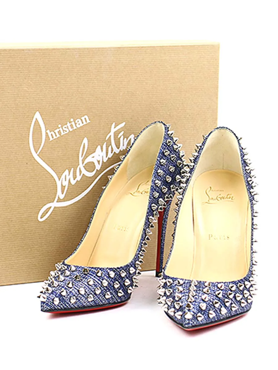 Christian Louboutin クリスチャンルブタン 18SS FOLLIES SPIKES LAME LUX スパイクスタッズメタリックパンプス
