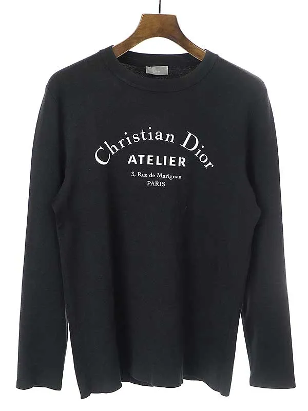 Dior HOMME ディオールオム 18SS アトリエロゴプリント ウールシルクニットセーター
