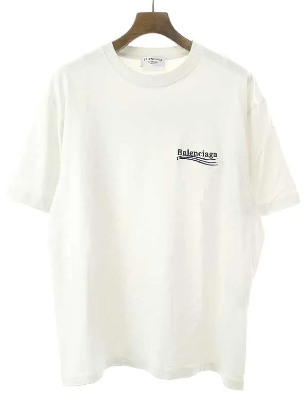 BALENCIAGA バレンシアガ キャンペンロゴ刺繍 クルーネックTシャツ