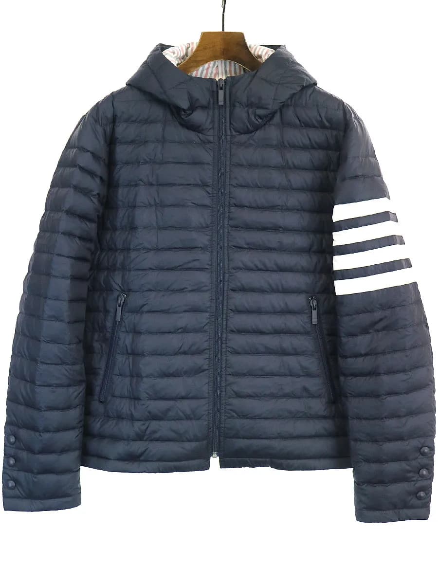 THOM BROWNE トムブラウン 4ラインフード付きダウンジャケット