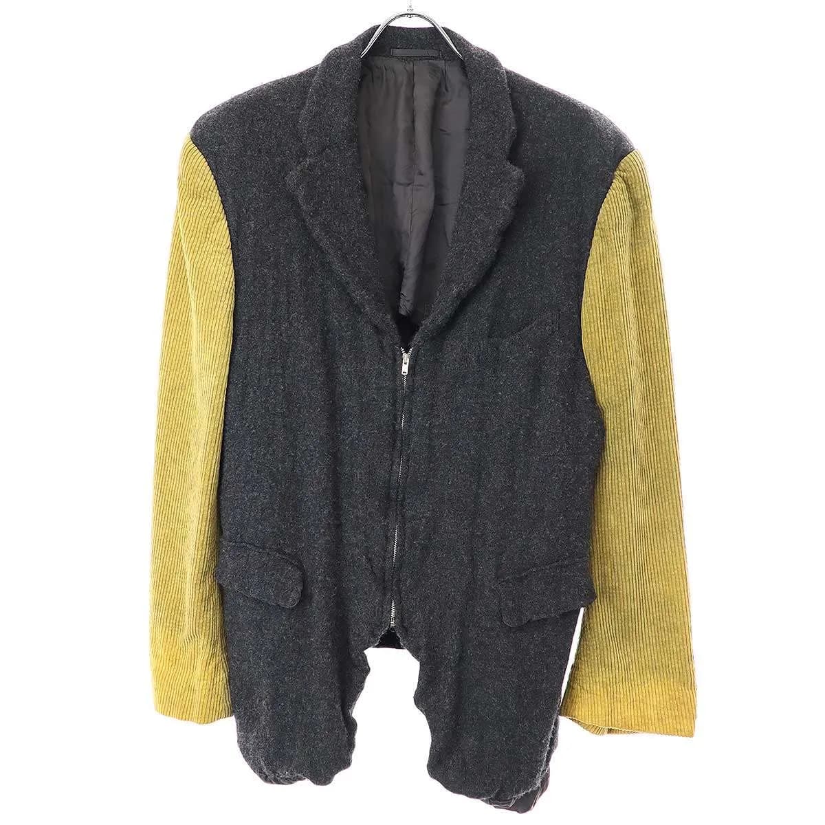 COMME des GARCONS コム デギャルソンオムプリュス 1994AW OFFBEAT HUMOR コーデュロイスリーブ ジップ縮絨ジャケット PJ-04004M