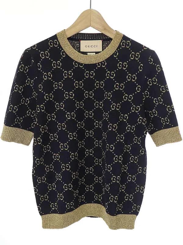 GUCCI グッチ GGコットンラメ ファブリック ニットトップス