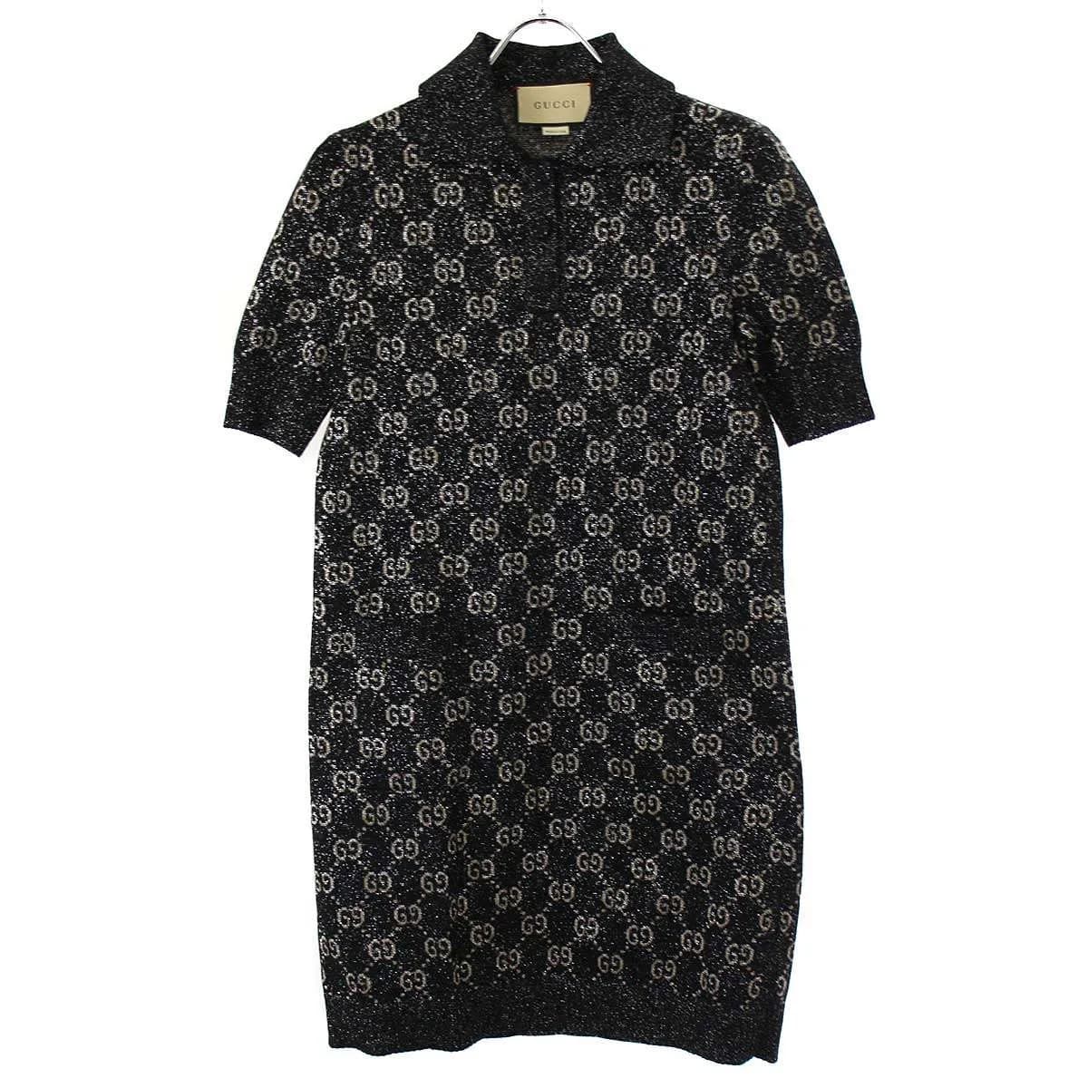 GUCCI グッチ 24SS ラメ GGジャカード ポロドレス 678437 XKB54
