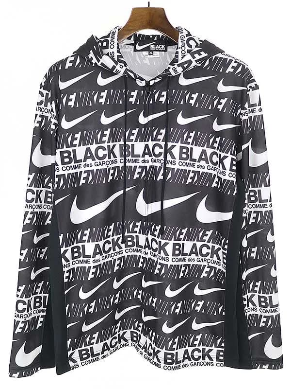 COMME des GARCONS ブラック コムデギャルソン×ナイキ 19AW ダブルロゴジップパーカー