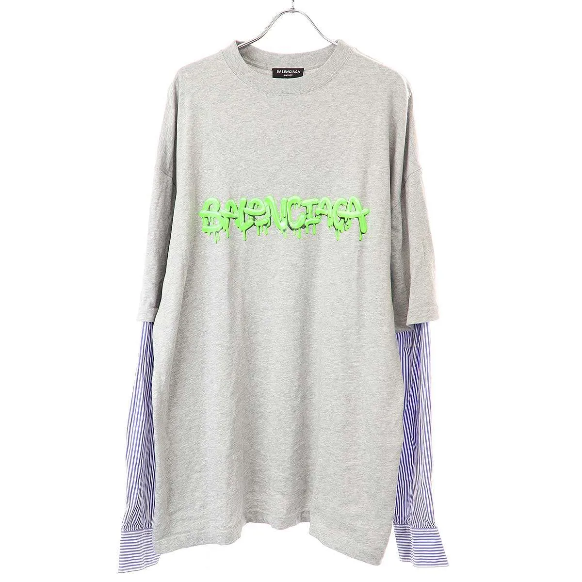 BALENCIAGA バレンシアガ 22SS SLIME PATCHED シャツレイヤードカットソー