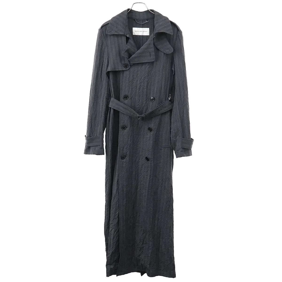 DRIES VAN NOTEN ドリスヴァンノッテン 25SS リンクルドヘリンボーントレンチコート
