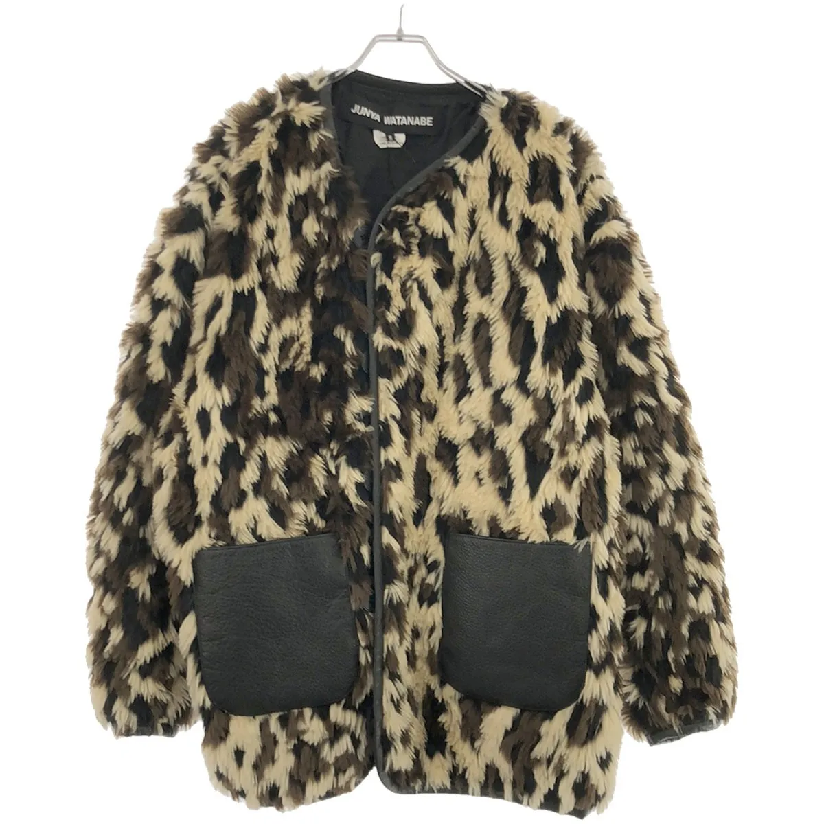 JUNYA WATANABE ジュンヤワタナベ 22AW レザートリミングレオパードフェイクファーコート