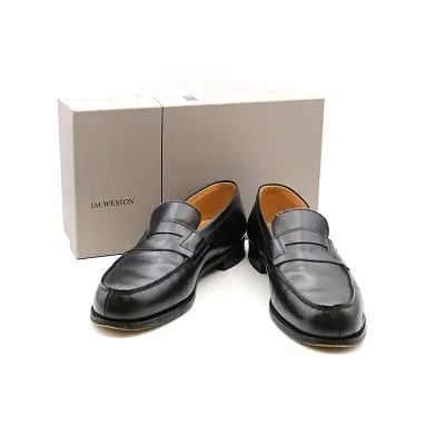 J.M. WESTON J.M WESTON 180 SIGNATURE LOAFER BLACK BOXCALF