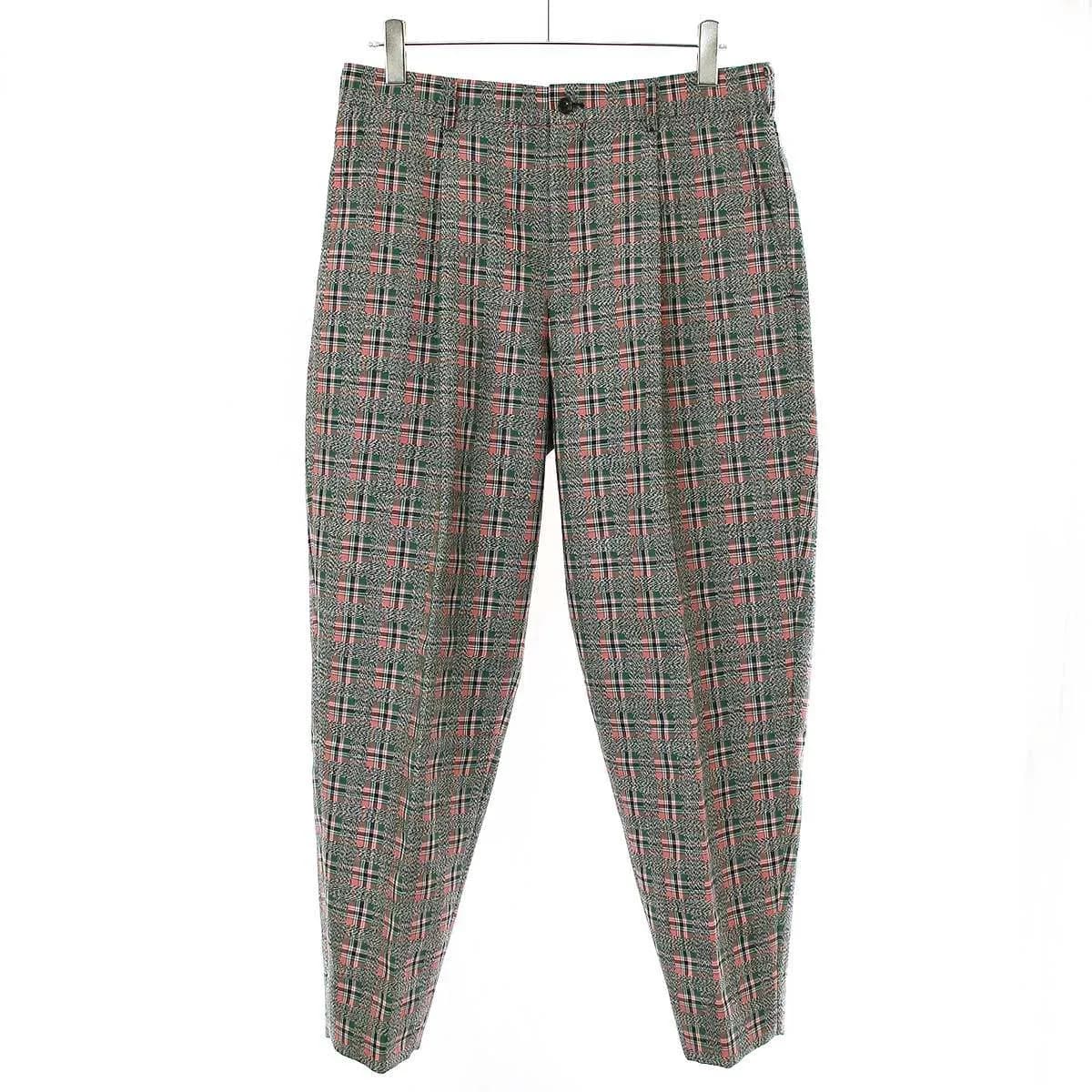 COMME des GARCONS コム デギャルソンオムプリュス 20AW タータンチェックワイドスラックスパンツ