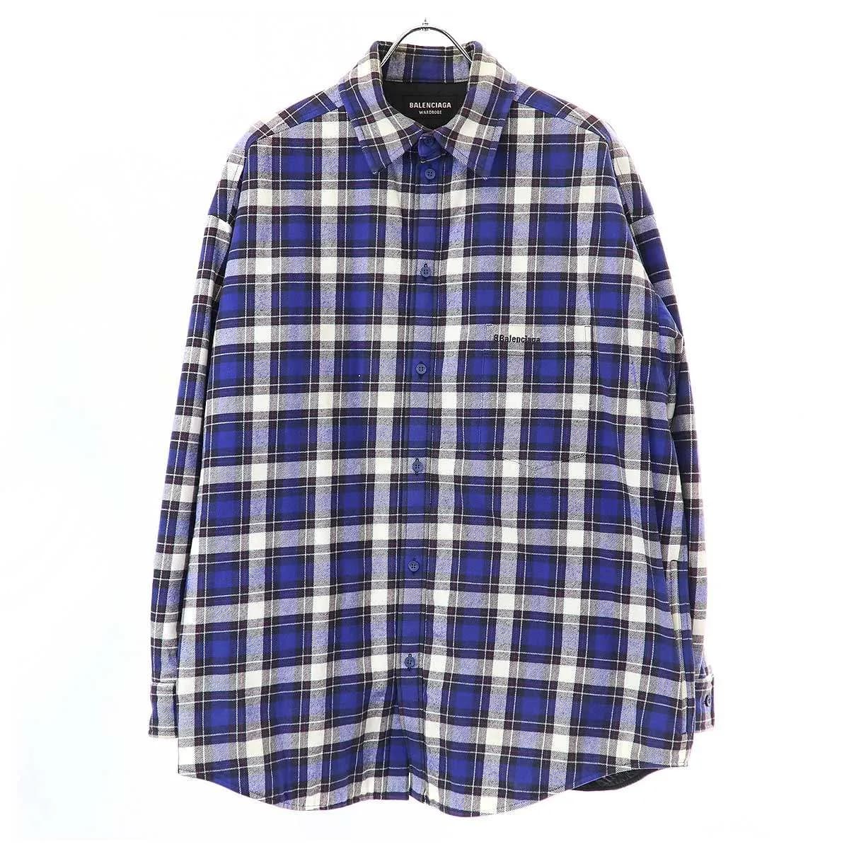 BALENCIAGA バレンシアガ 21AW キルティングパテッド フランネルチェックシャツジャケット 642339 TKM27