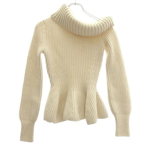 ALEXANDER McQUEEN アレキサンダーマックイーン アシンメトリープルオーバーニットトップス 711385 Q1A33 ホワイト XXS