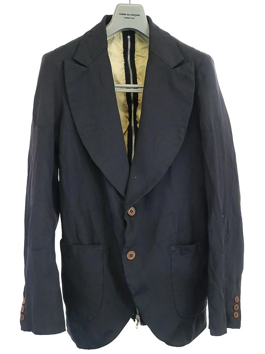 COMME des GARCONS コムデギャルソン オム プリュス 14AW LOOK21 ポリエステル縮絨バックジップドットジャケット