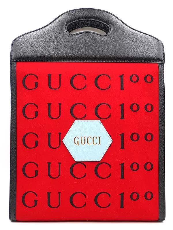 GUCCI グッチ 21AW GUCCI 100 メッセージフェルトレザートートバッグ