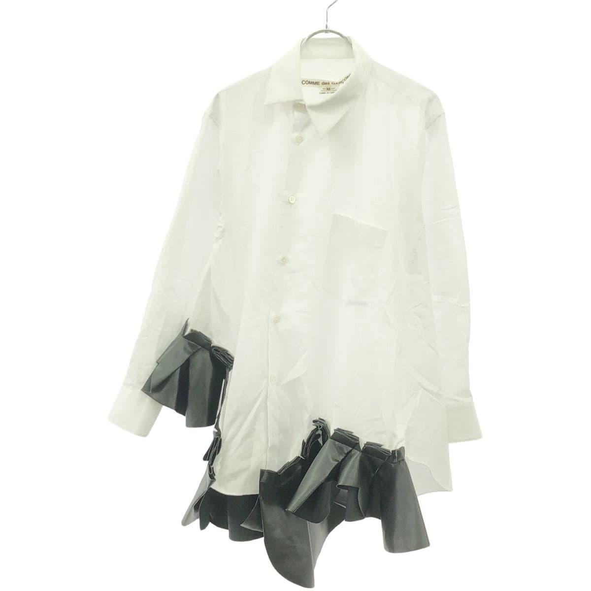 COMME des GARCONS コムデギャルソン 24AW フェイクレザーフリル デザインシャツ