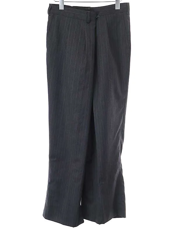 Maison Margiela メゾン マルタン マルジェラ 2000AW オーバーサイズ期 フロントフックフォールド オーバーストライプスラックスパンツ