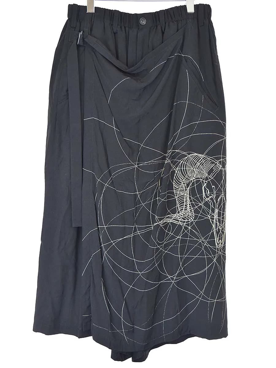 Yohji Yamamoto ブラックスキャンダル ヨウジヤマモト 19AW LOOK15 レーヨンラップパンツ
