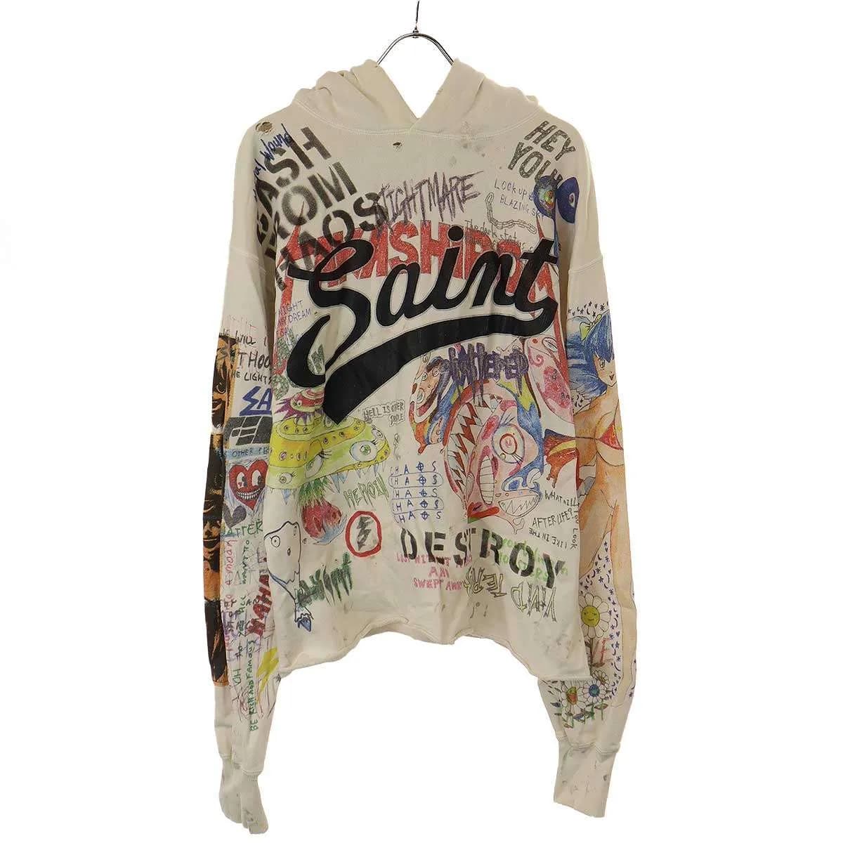 SAINT MICHAEL セントマイケル 21AW Takashi Murakami Graff Hoodie 村上隆手書きプリントスウェットパーカー