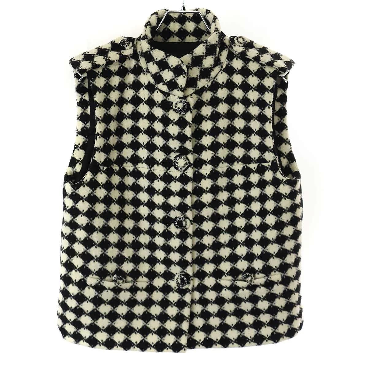 CHANEL シャネル 2008AW ダイヤモンド柄 ウールショートベスト P33431V23929