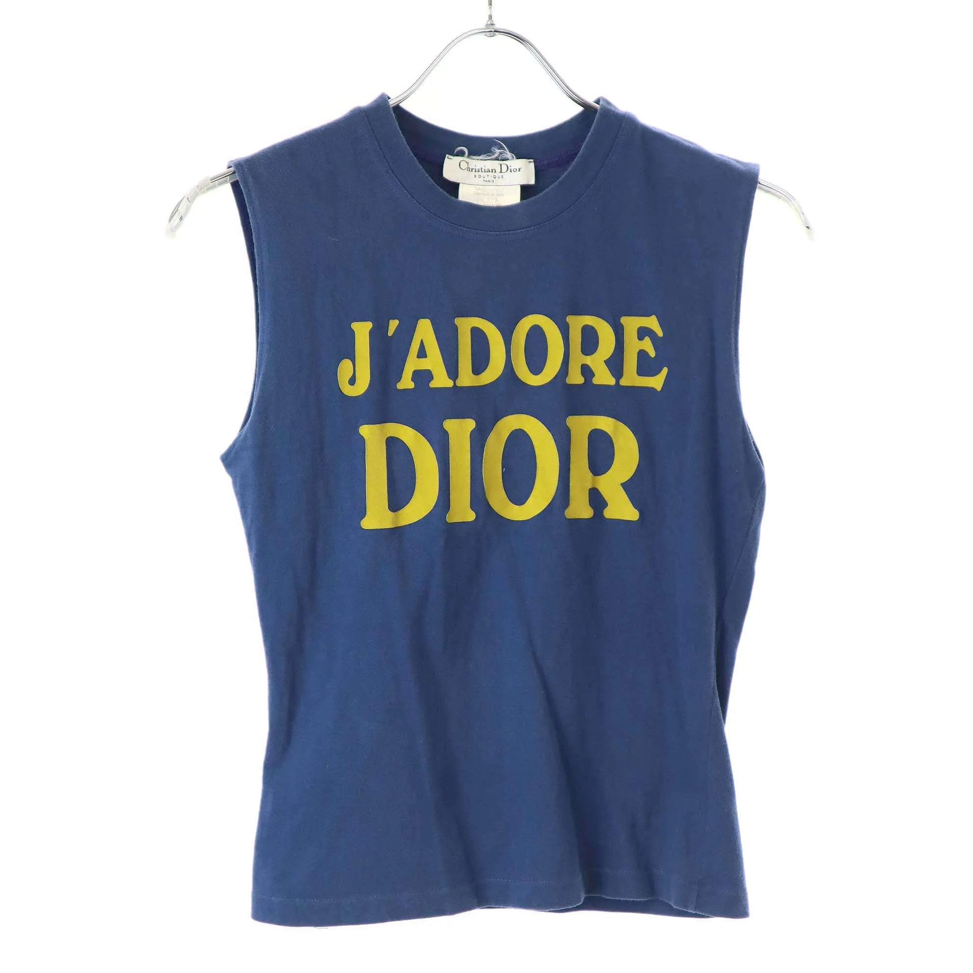 Christian Dior クリスチャンディオール 2002 Sleeveless Tank Top Tops フロッキーロゴプリントタンクトップ
