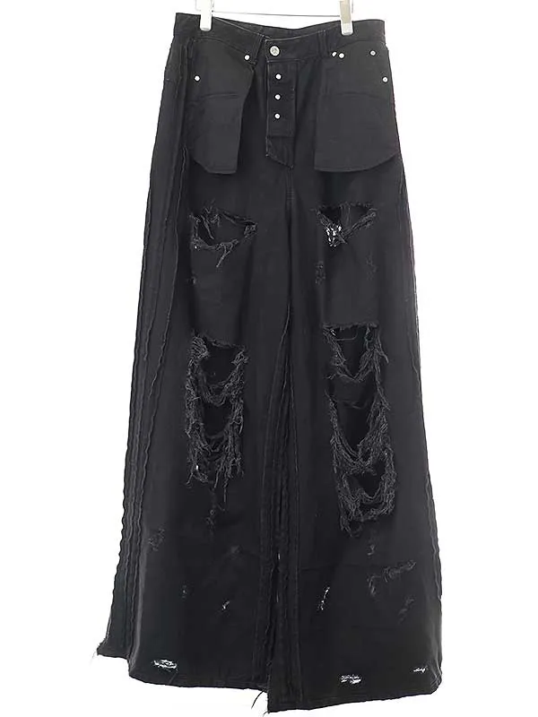 VETEMENTS ヴェトモン 23SS デストロイインサイドアウトバギーデニムパンツ