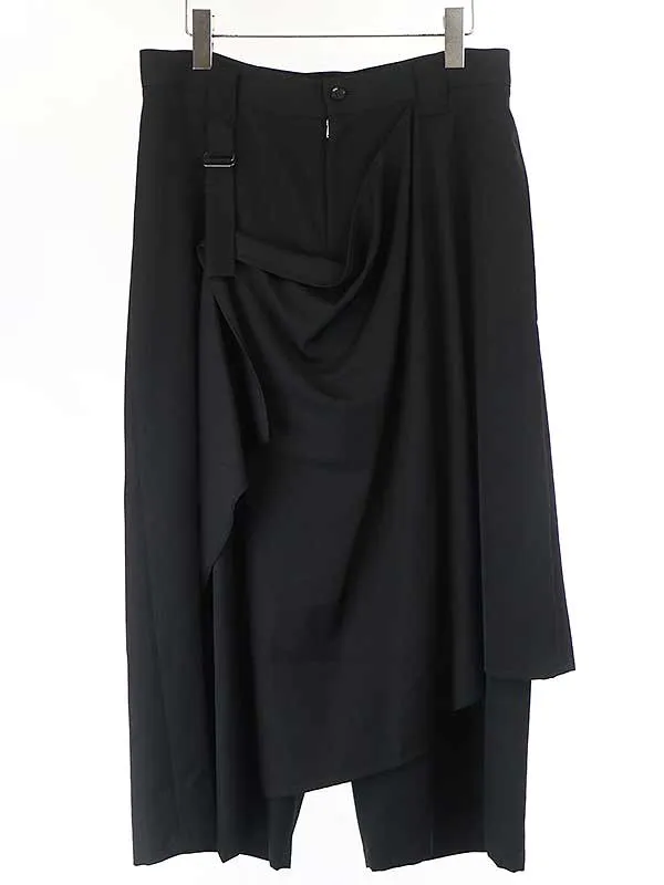 Yohji Yamamoto ヨウジヤマモト プリュスノアール 17SS ウールギャバジンラップパンツ