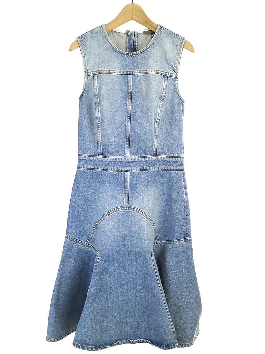 ALEXANDER McQUEEN アレキサンダーマックイーン 17AW ウォッシュドデニムペプラムワンピース