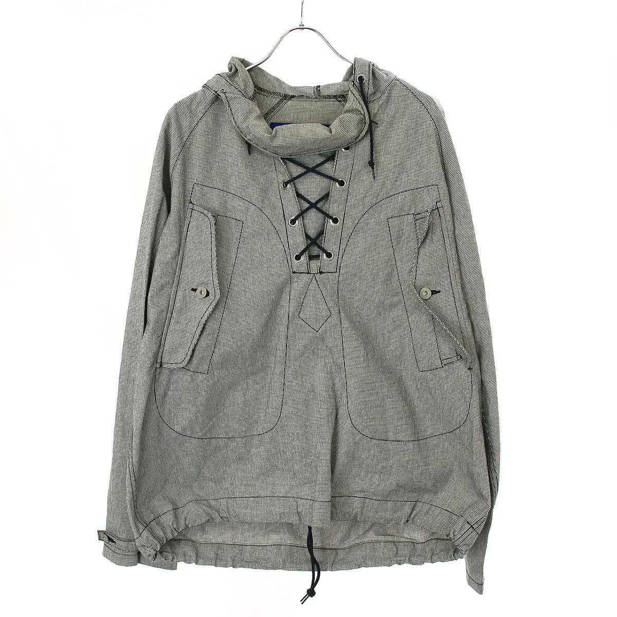 JUNYA WATANABE ジュンヤワタナベ コムデギャルソンマン 2004SS ハウンドトゥースレースアッププルオーバー パーカー
