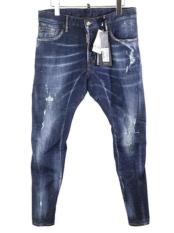 DSQUARED2 ディースクエアード 18AW TIDY BIKER JEAN ペンキ加工ストレッチデニムパンツ