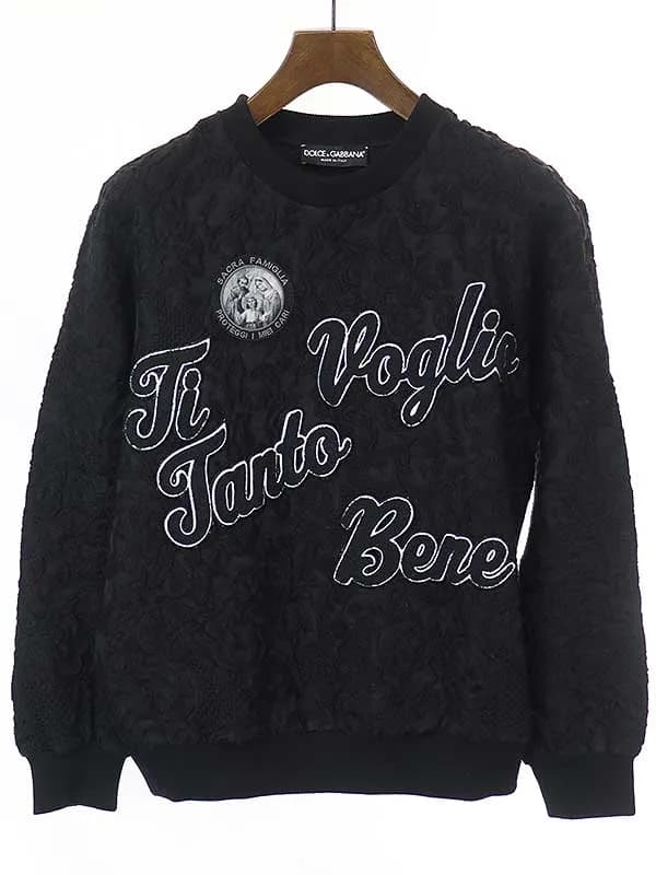 DOLCE&GABBANA ドルチェ&ガッバーナ 16AW アップリケデザインウールトレーナー