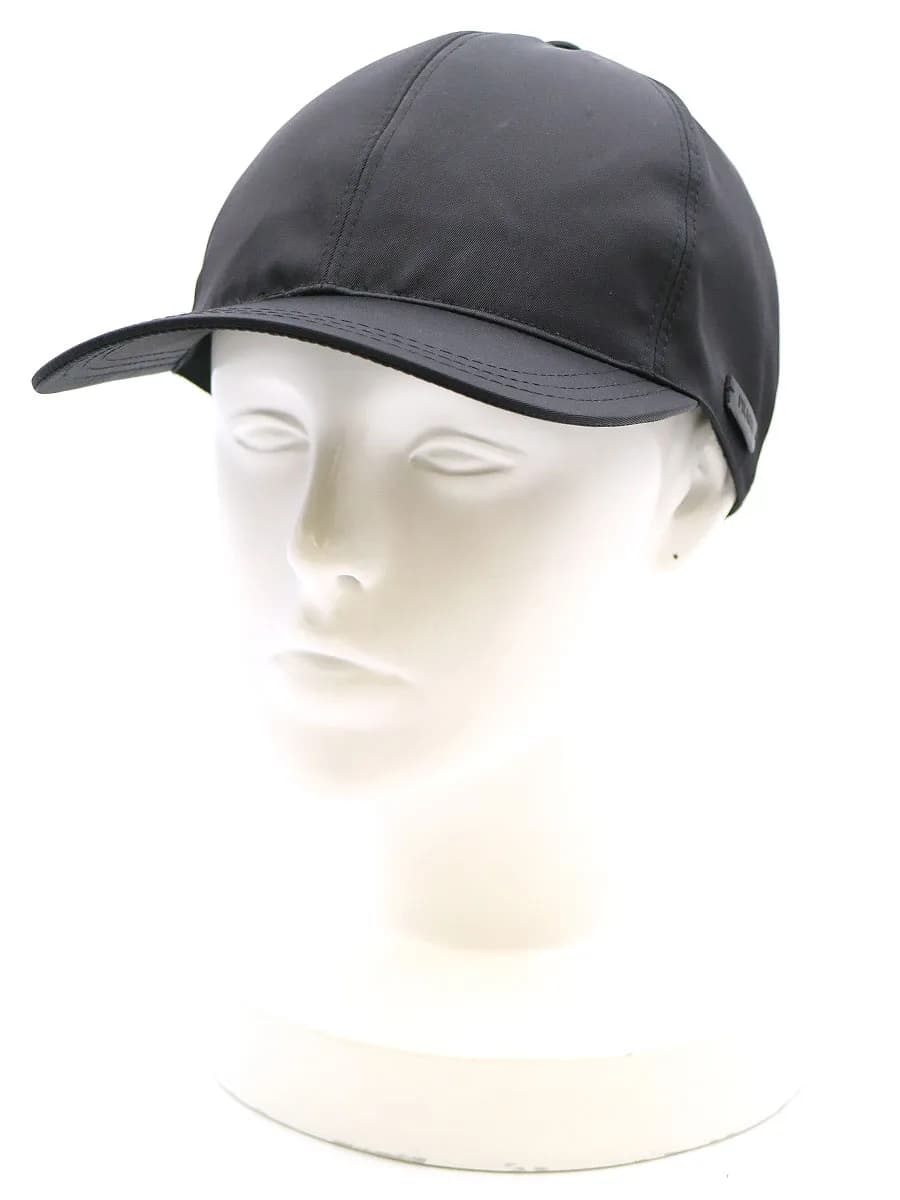 PRADA PRADA レザーロゴパッチキャップ
