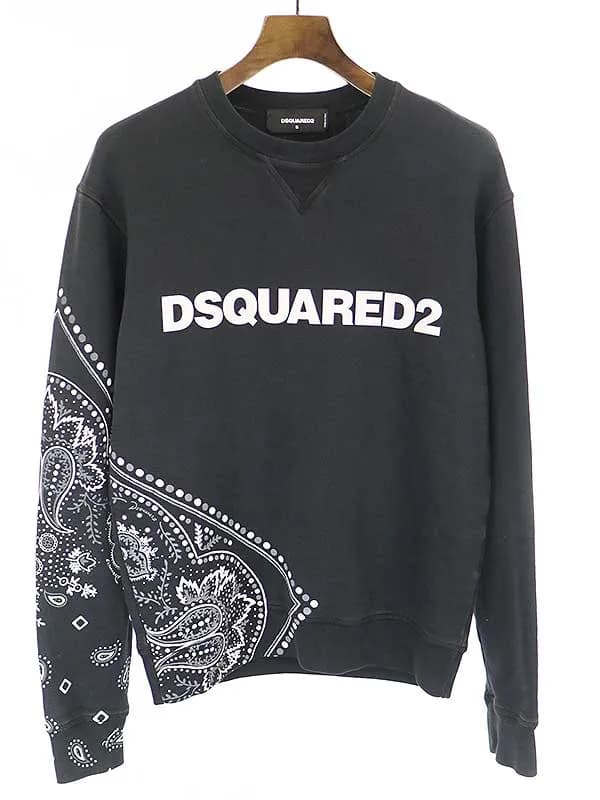 DSQUARED2 ディースクエアード 18AW バンダナロゴプリントクルーネックスウェットトレーナー