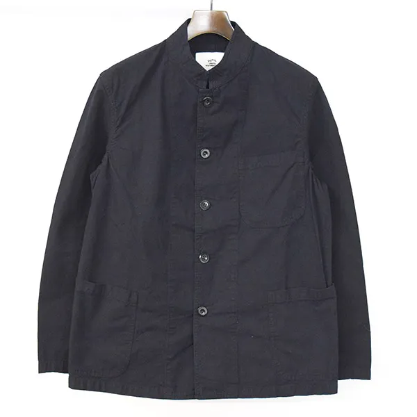 OUTIL ウティ 18SS VESTE GABARRET ブラックインディゴ染めスタンドカラーカバーオールワークジャケット