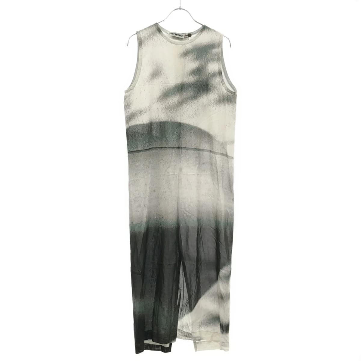 ISSEY MIYAKE イッセイミヤケ グラデーション転写ノースリーブワンピース