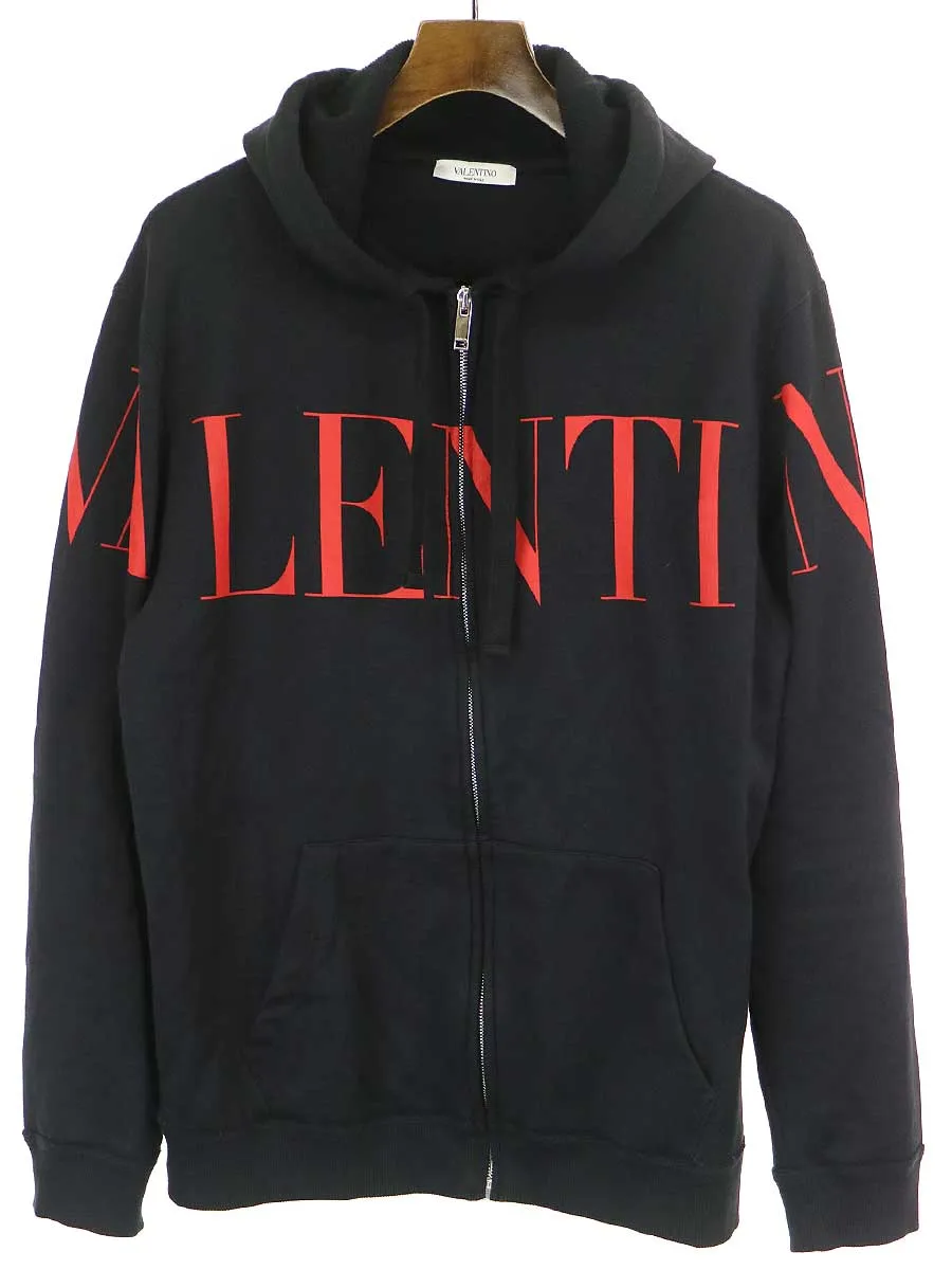 VALENTINO ヴァレンティノ 19AW ロゴプリントジップアップスウェットパーカー