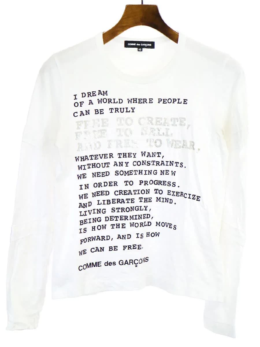 COMME des GARCONS コムデギャルソン メッセージプリントカットソー