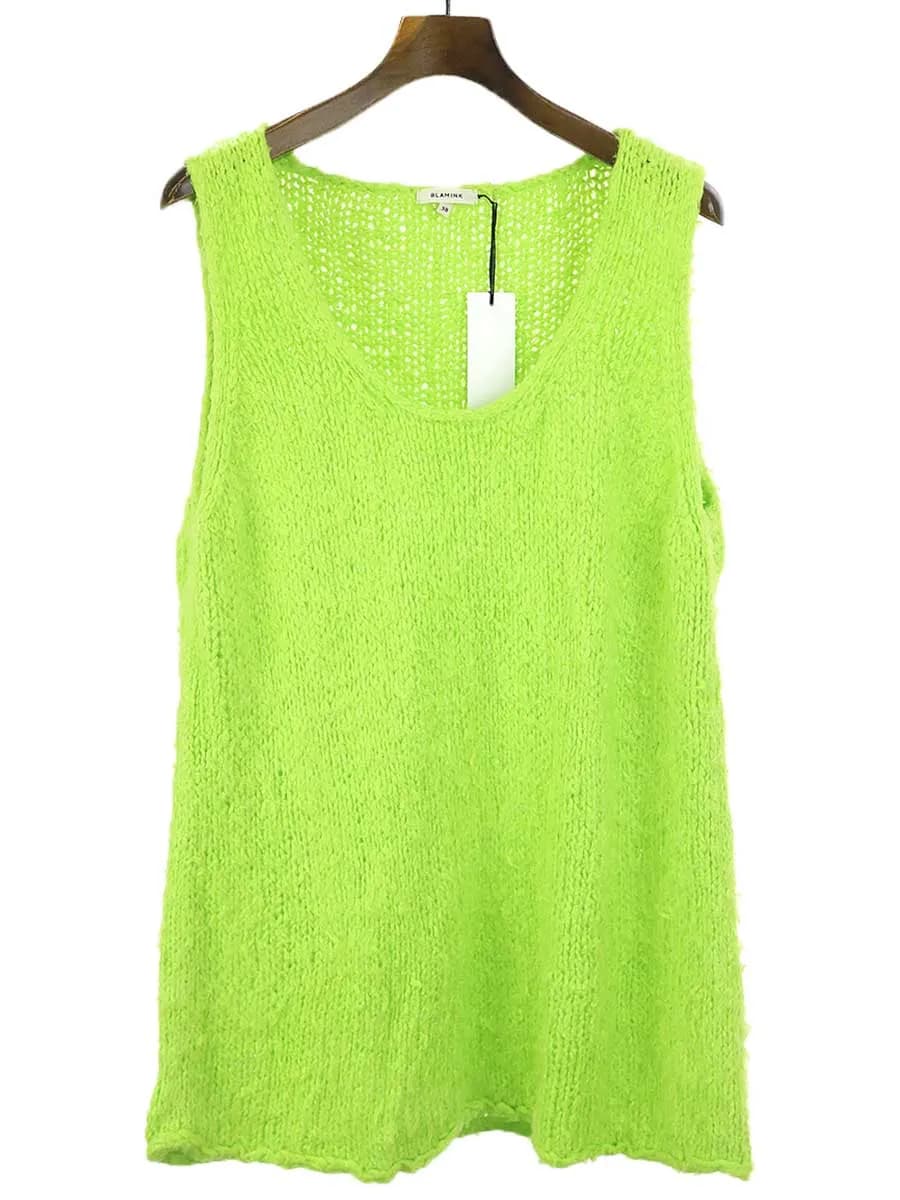 BLAMINK ブラミンク 20SS R S/L HAND CN NSL シルクリネンノースリーブニット