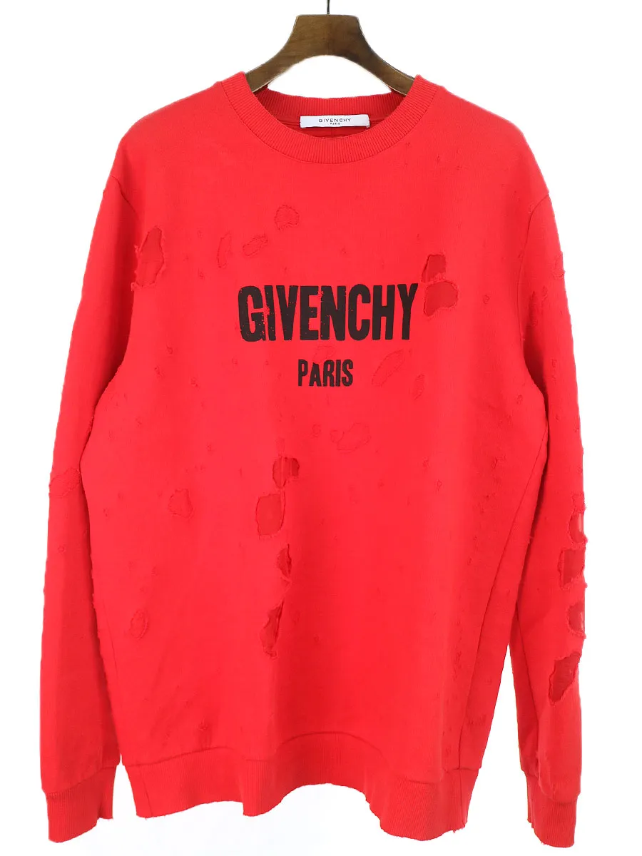 GIVENCHY ジバンシィ 17AW デストロイ加工スウェットトレーナー