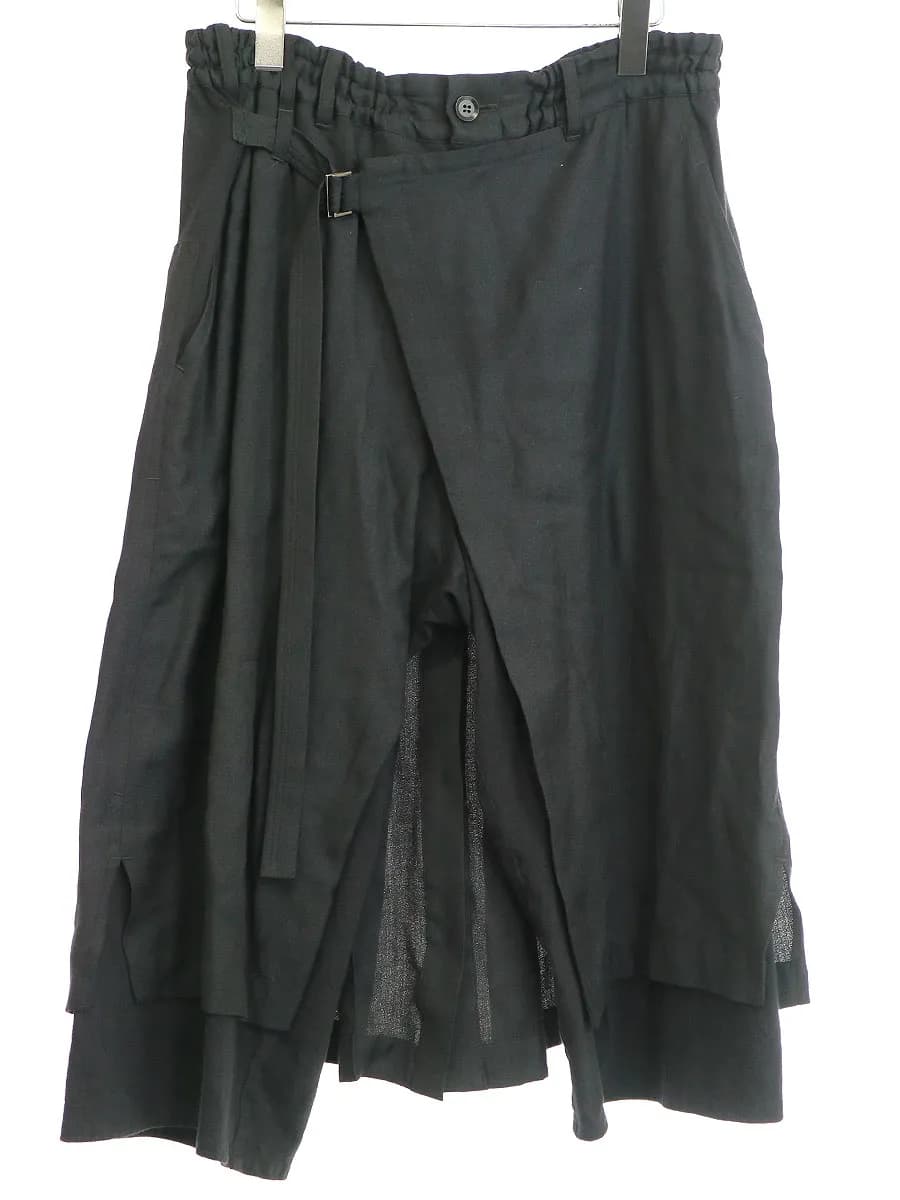 Yohji Yamamoto グラウンド ワイ 17AW ウールレーヨンラップパンツ