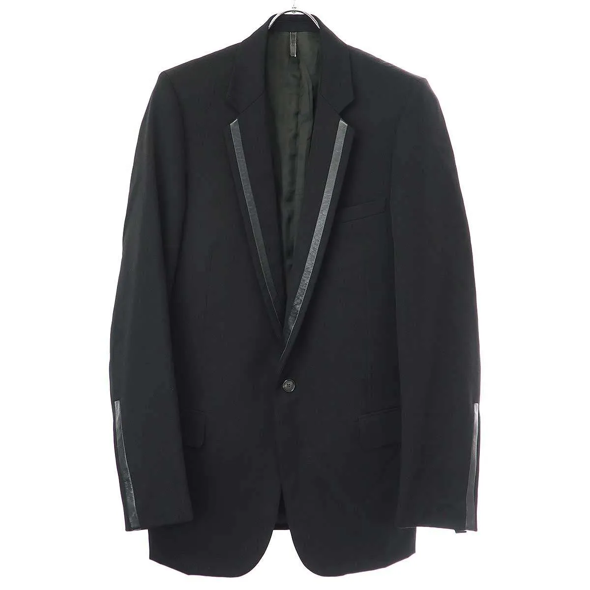 Dior HOMME ディオールオム 2002AW Reflection レザートリムウールロングジャケット 2HH1020551