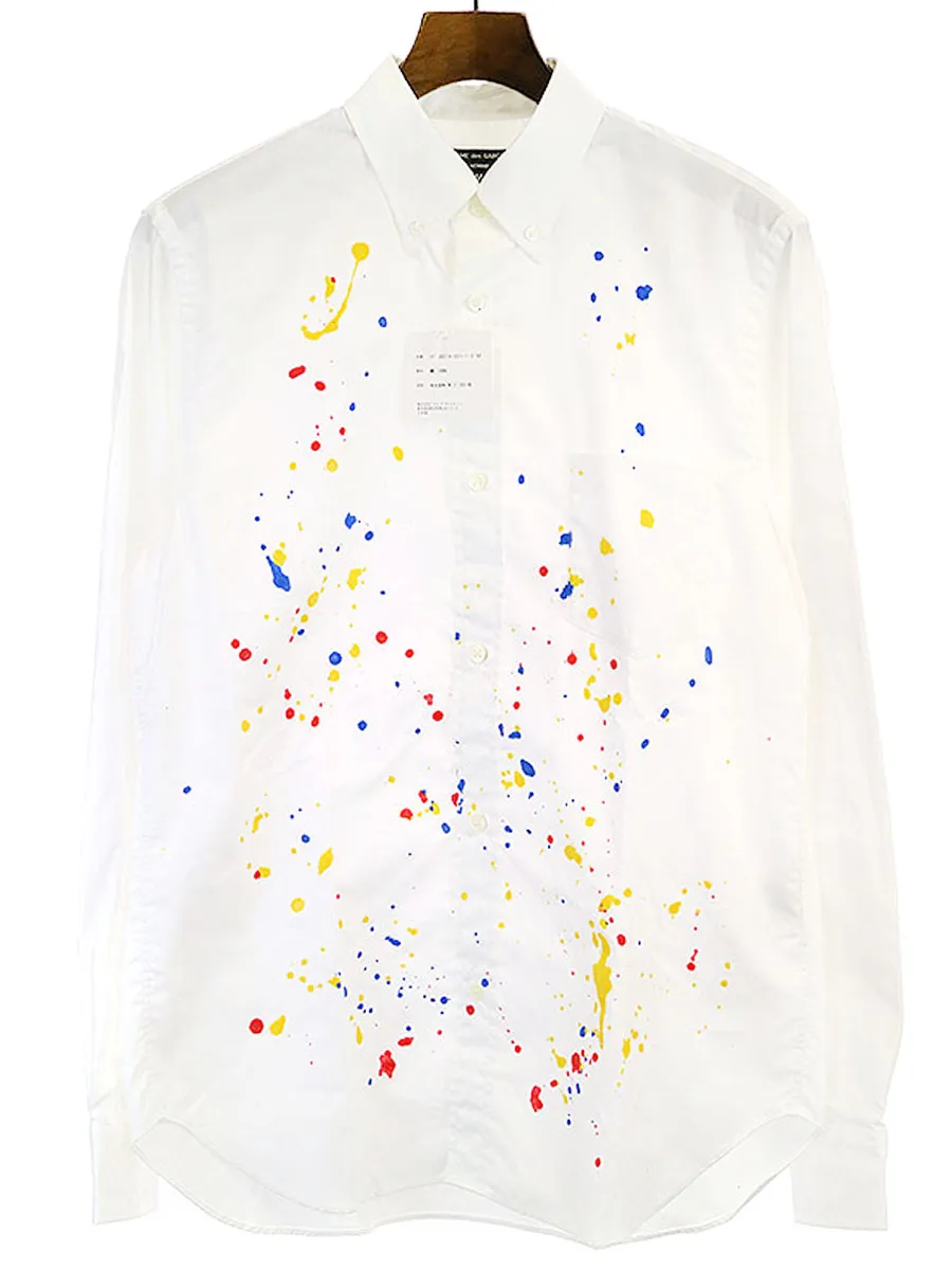 COMME des GARCONS コムデギャルソン オム 19AW ペイントデザイン長袖シャツ