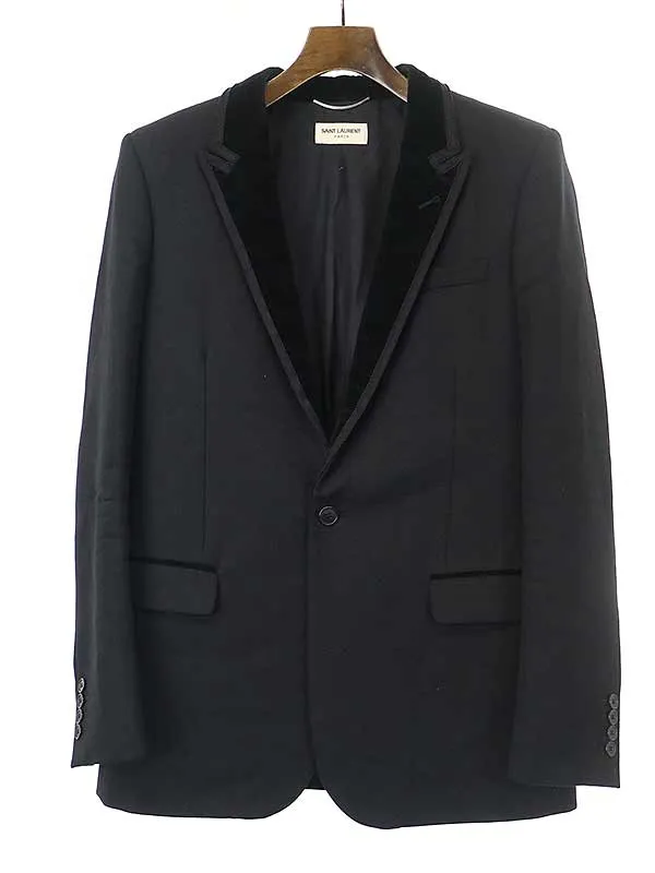 SAINT LAURENT サンローラン パリ 14AW ベロアラペル1Bテーラードジャケット
