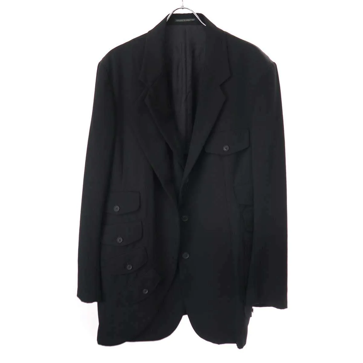 Yohji Yamamoto ヨウジヤマモト プールオム 19SS ウールギャバジン 左前二重フラップジャケット