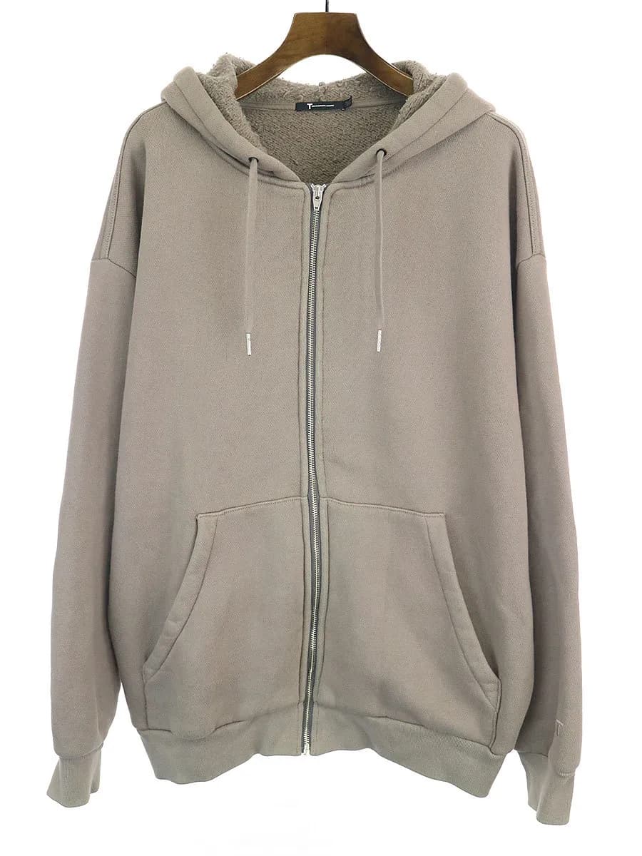 ALEXANDER WANG ティーバイアレキサンダーワン 裏起毛オーバーサイズジップアップスウェットパーカー