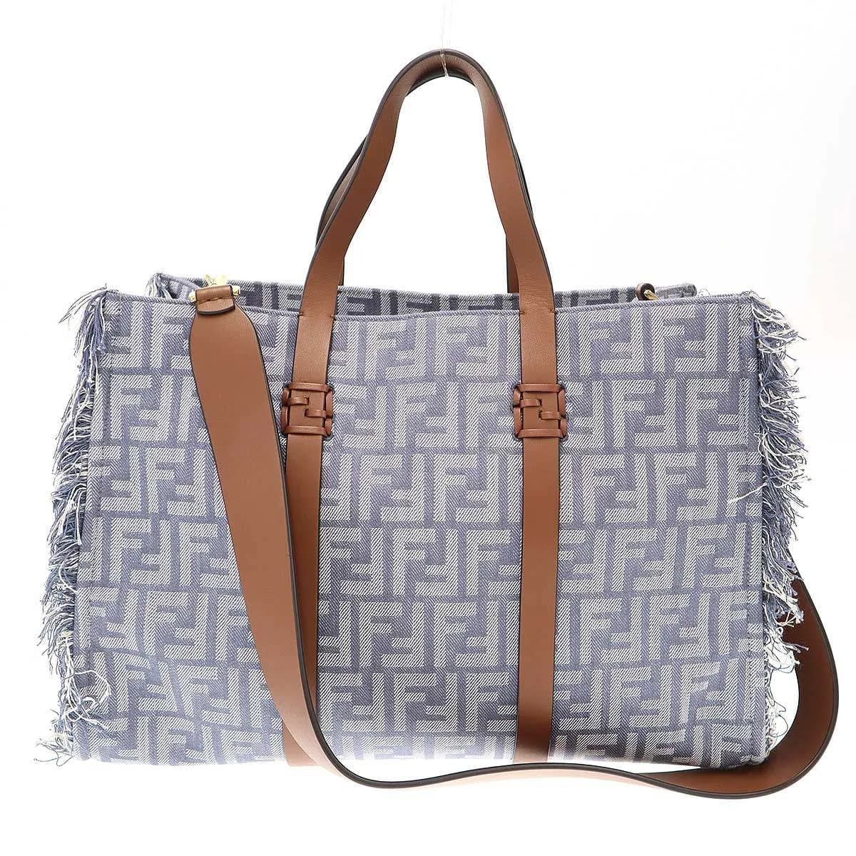 FENDI フェンディ Denim Effect FF Jacquard Bag デニムジャガード ショルダートートバッグ