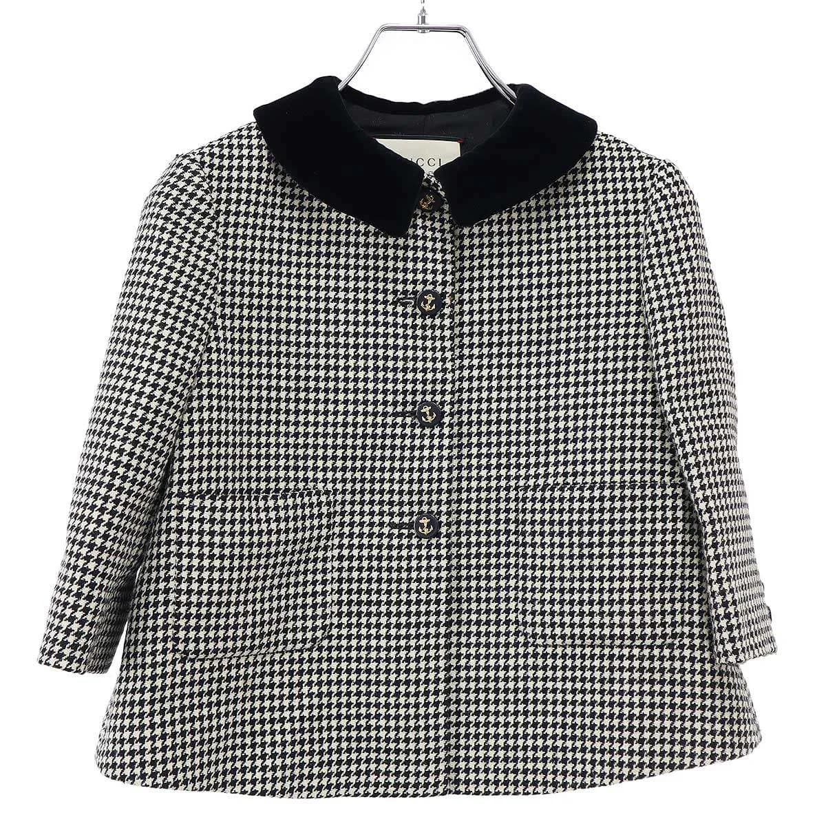 GUCCI グッチ ベルベットカラー ハウンドトゥースジャケット 633335 ZAFX3